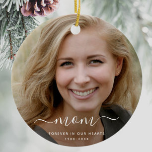Anpassningsbar Photo Personlig Memorial-ordnamn Julgransprydnad Keramik