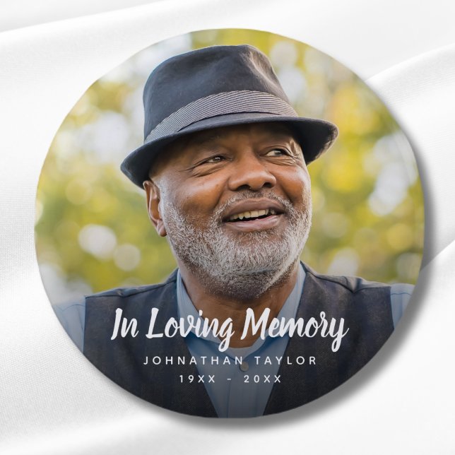 Anpassningsbar Photo Personlig Memorial Tribute Fu Knapp ("In Loving Memory" Photo Memorial Button)