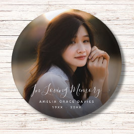 Anpassningsbar Photo Personlig Memorial Tribute Fu Knapp