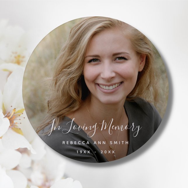 Anpassningsbar Photo Personlig Memorial Tribute Fu Knapp ("In Loving Memory" Photo Memorial Button)