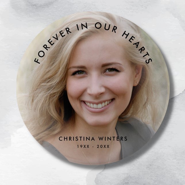 Anpassningsbar Photo Personlig Memorial Tribute Fu Knapp (Photo Memorial Button )