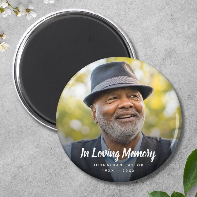 Anpassningsbar Photo Personlig Memorial Tribute Fu Magnet (Photo Memorial Button)