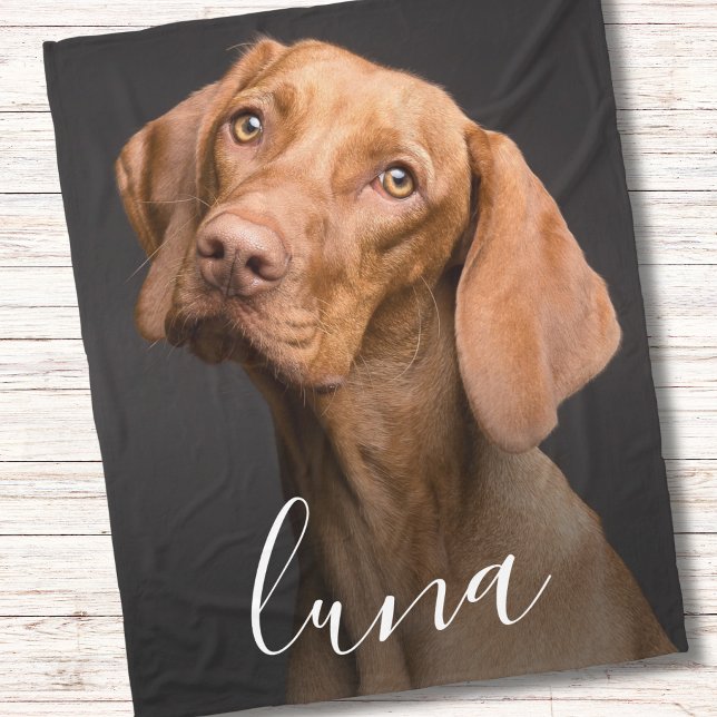 Anpassningsbar Photo Personlig Pet Namn Fleecefilt (Pet Dog Photo Blanket)