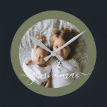 Anpassningsbar Photo Personlig Rund Klocka<br><div class="desc">DIY Anpassningsbar Photo Personlig wall klocka från Ricaso - lägg till ditt eget foto och din egen text</div>