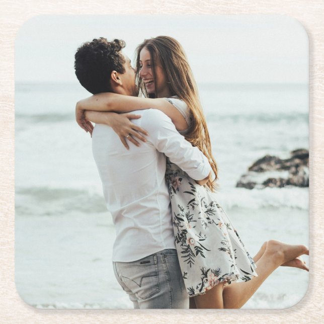 Anpassningsbar Photo Personlig Underlägg Papper Kvadrat (Framsidan)