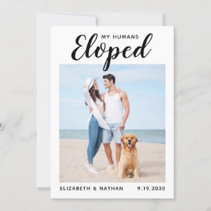 Anpassningsbar Photo Pet Hund Elopement Announceme Spara Datumet