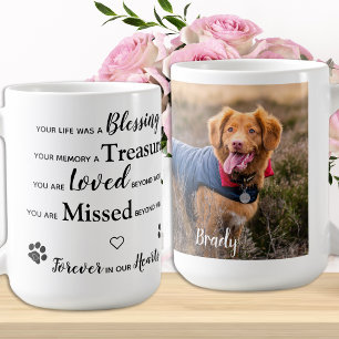 Anpassningsbar Photo Pet Loss Gift Pet Memorial Co Kaffemugg
