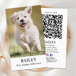 Anpassningsbar Photo Pet Puppy Hund QR Code Social Visitkort