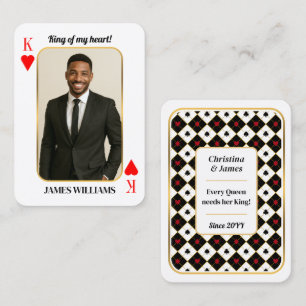 Anpassningsbar Photo Poker Card, Kung i mitt hjärt