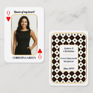Anpassningsbar Photo Poker Card, Queen of My Heart