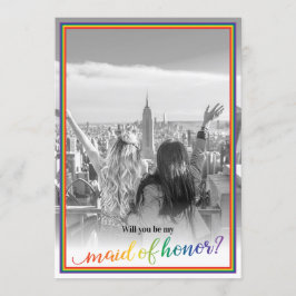 Anpassningsbar Photo Pride blir min Maid of honor Inbjudningar