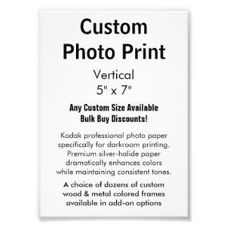 Anpassningsbar Photo Print - Lodrät 5 x 7 tum Fototryck