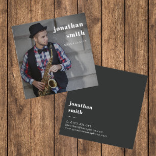 Anpassningsbar Photo Professionell Musician Minima Fyrkantigt Visitkort