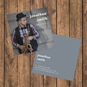 Anpassningsbar Photo Professionell Musician Minima Fyrkantigt Visitkort