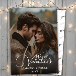 Anpassningsbar Photo Push Script Lycklig Valentine Julkort