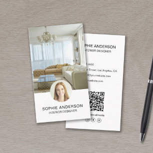Anpassningsbar Photo QR Professionell Insida Desig Visitkort