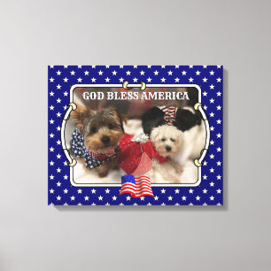Anpassningsbar Photo Ram USA Amerikanska Flagga Pa Canvastryck