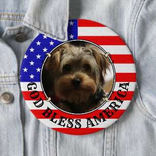 Anpassningsbar Photo Ram USA Amerikanska Flagga Pa Knapp