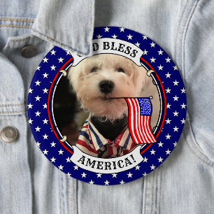 Anpassningsbar Photo Ram USA Amerikanska Flagga Pa Knapp