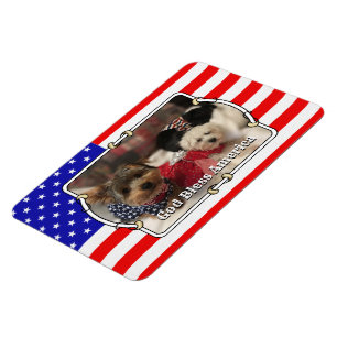 Anpassningsbar Photo Ram USA Amerikanska Flagga Pa Magnet