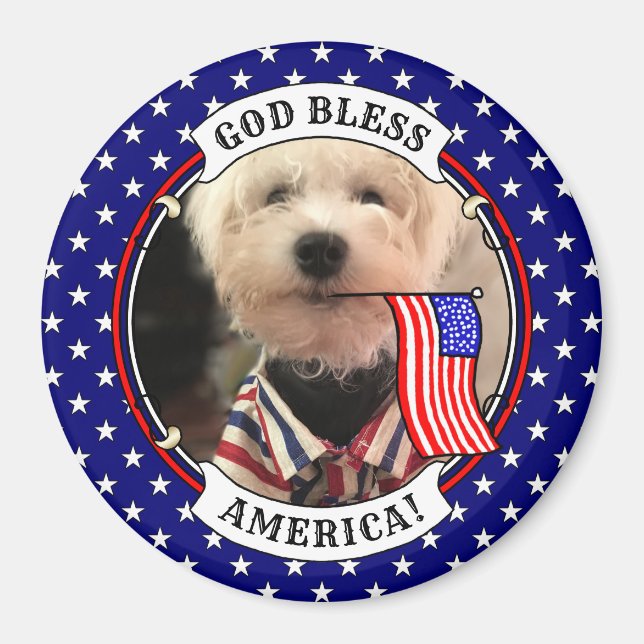 Anpassningsbar Photo Ram USA Amerikanska Flagga Pa Magnet (Framsidan)