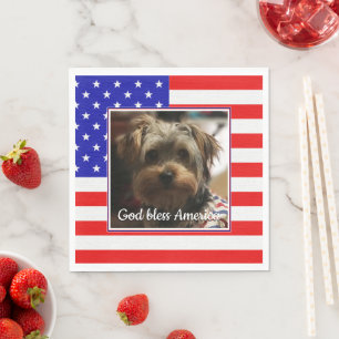 Anpassningsbar Photo Ram USA Amerikanska Flagga Pa Pappersservett
