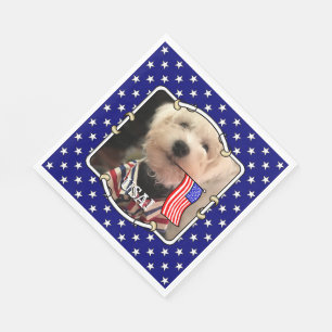 Anpassningsbar Photo Ram USA Amerikanska Flagga Pa Pappersservett