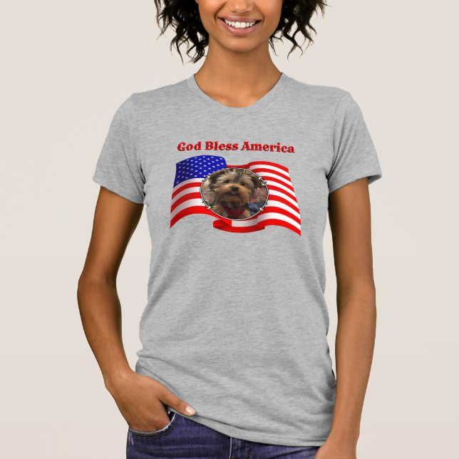 Anpassningsbar Photo Ram USA Amerikanska Flagga Pa T Shirt (Framsida)