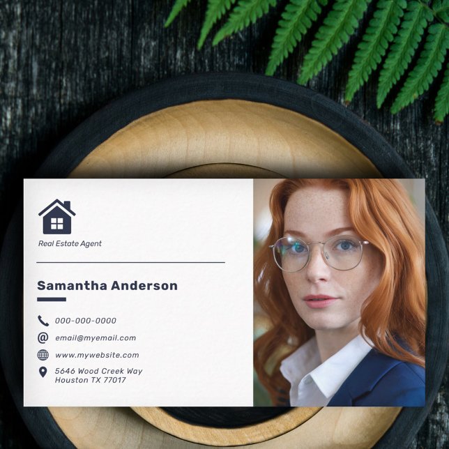 Anpassningsbar Photo - Real Gods Agent Visitkort (Custom Photo - Real Estate Agent Business Card)