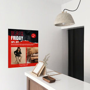 Anpassningsbar Photo Red Black Fredag Product Prom Poster