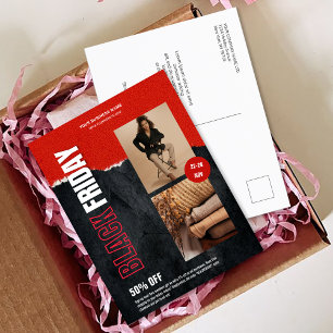Anpassningsbar Photo Red Black Fredag Product Prom Vykort