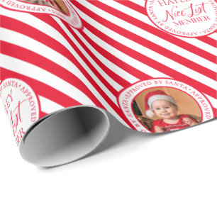 Anpassningsbar Photo Red Nice List, medlem jul Presentpapper