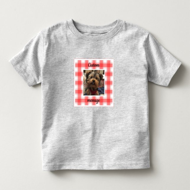 Anpassningsbar Photo Red & White Land-bondhus Play T Shirt (Framsida)