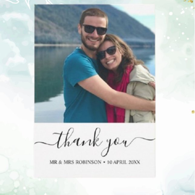 Anpassningsbar Photo Relaxed Bröllop tack Inbjudningar (Personalize your message and show your gratitude today!)