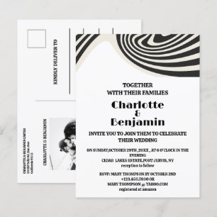 Anpassningsbar Photo Retro Black & White 70-tal Br Inbjudan Vykort