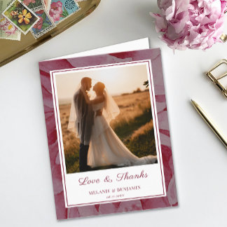 Anpassningsbar Photo Ro Romantic Flower - tack dit Inbjudan