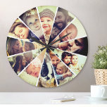 Anpassningsbar Photo Roligt Bright Filter Family C Rund Klocka<br><div class="desc">Skapa din egen anpassade 12-fotoväggskur med anpassningsbar bilder utökat med ett roligt ljusfilter.</div>