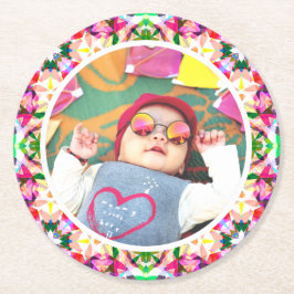 Anpassningsbar Photo Roligt Rosa Lycklig Mor's Day Underlägg Papper Rund