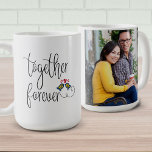 Anpassningsbar Photo Romantic Love birds Tillsamma Kaffemugg<br><div class="desc">Romantiskt kaffe mugg för Alla hjärtans dag,  Förlovning,  årsdag eller bara för att! Fotomallen är inställd på redo så att du kan lägga till bild på ena sidan av mugg. Den andra sidan har hand om ord "tillsammans för alltid" och dekoreras med kyssande love birds.</div>