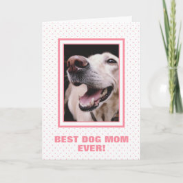 Anpassningsbar Photo Rosa Polka Dot Hund Mors dag Kort