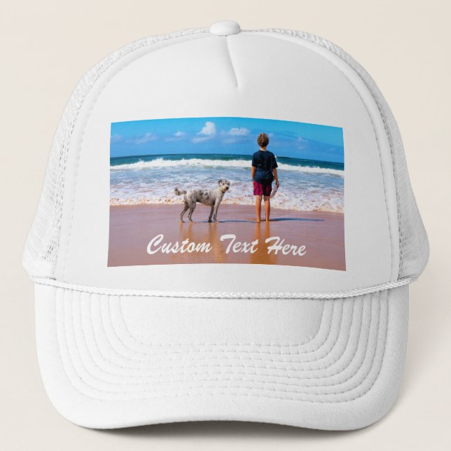 Anpassningsbar Photo rucker Hat med foton och text Keps (Framsida)