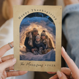 Anpassningsbar Photo rustic Happy thanksgiving Julkort