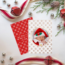 Anpassningsbar Photo Santa Baby Snöflingor White R