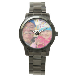 Anpassningsbar Photo Script Watch | Bästa farfar n Armbandsur
