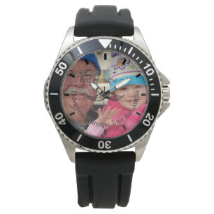Anpassningsbar Photo Script Watch Bästa farfar n Armbandsur