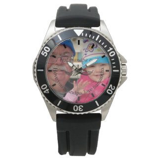 Anpassningsbar Photo Script Watch | Bästa farfar n Armbandsur