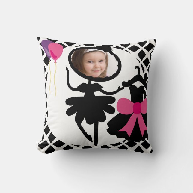 Anpassningsbar Photo Silhouette Ballerina Pillow Kudde (Framsida)