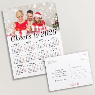 Anpassningsbar Photo Simple Modern Calendar 2026-f Helg Vykort