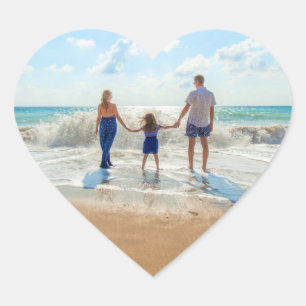 Anpassningsbar Photo Sticker med egen design Hjärtformat Klistermärke
