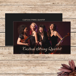 Anpassningsbar Photo String Quartet Musician Black Visitkort